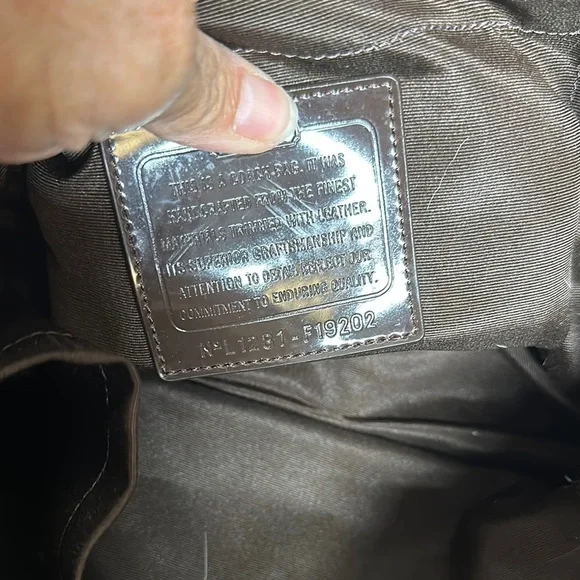 Coach Brown Tote Bag with Signature Design - Picture 14 of 16